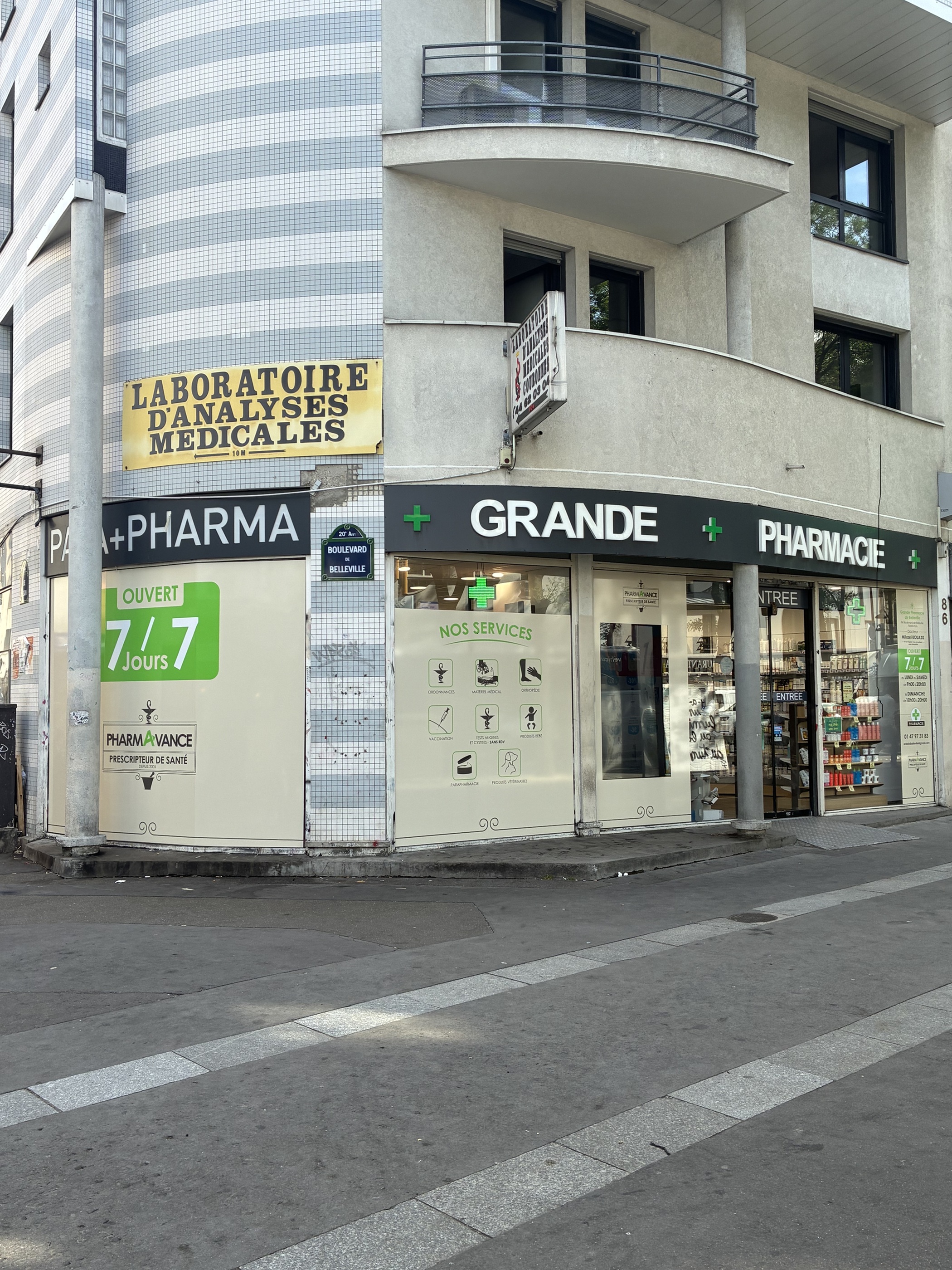 Pharmacie PHARMAVANCE BOULEVARD DE BELLEVILLE